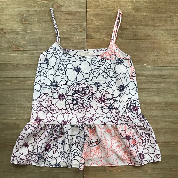 LOFT Tops - SALE 3/$15 LOFT Floral Peplum Tank Top